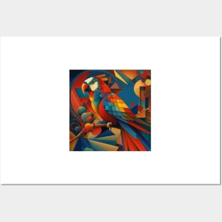 Scarlet Macaw - Abstract Art Style Posters and Art